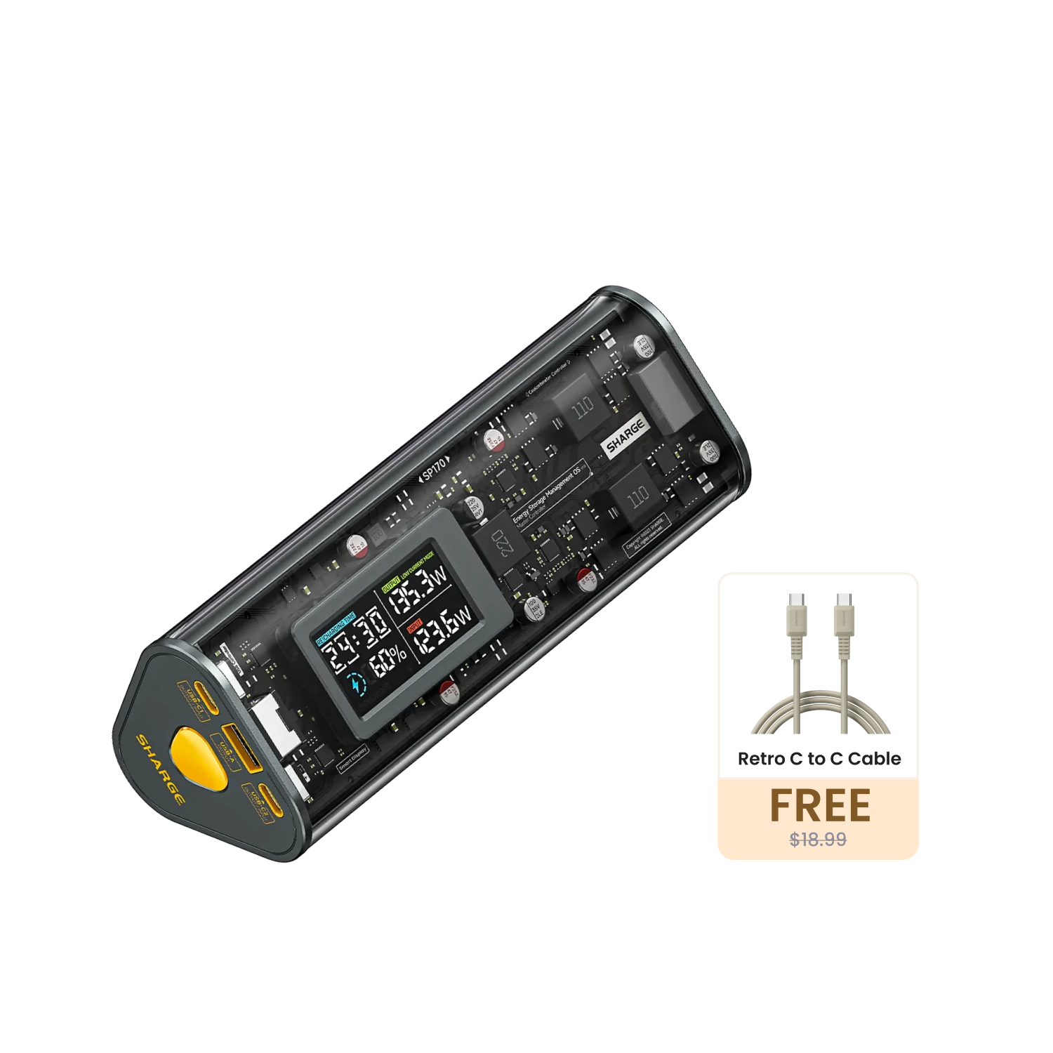 Shargeek 170 モバイルバッテリー 24000mAh Amazon.com: SHARGEEK 170 Power Bank, 170W Total 24,000mAh High