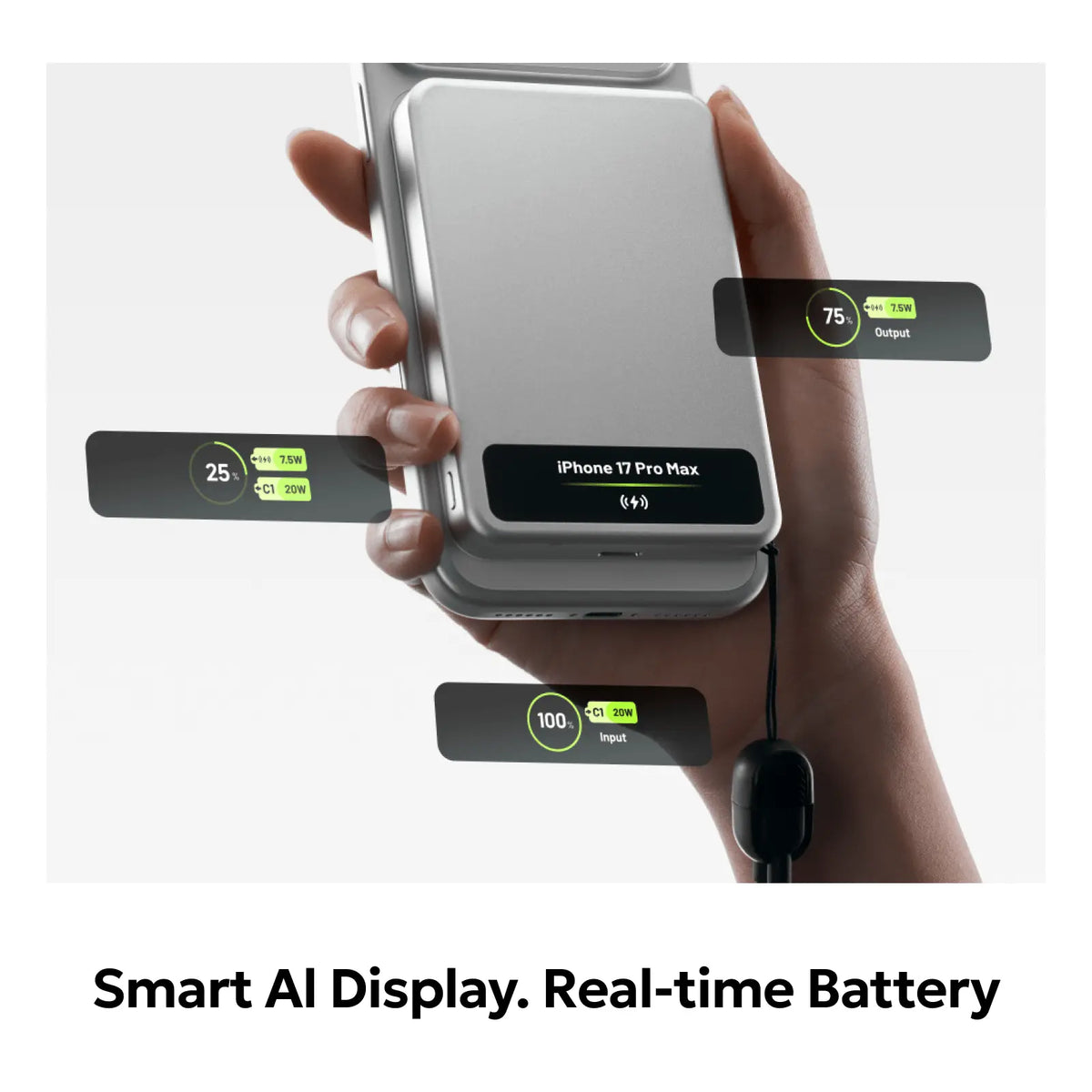 SHARGE VisionMag Power Bank (5K.20W. Smart Device Recognition)