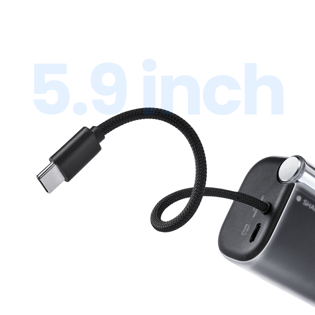 SHARGE Flow 3 Power Bank (45W,10K,Built-in Cable)