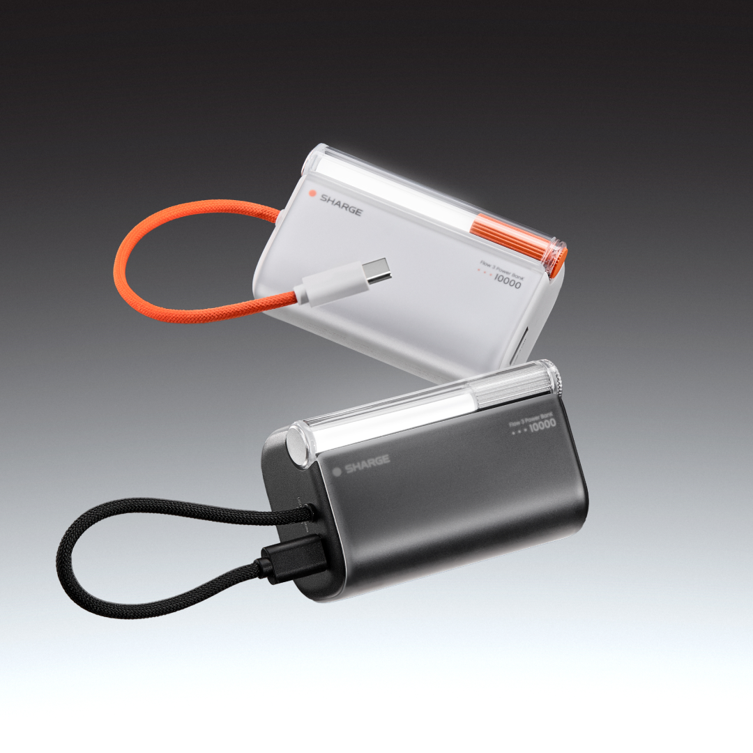 SHARGE Flow 3 Power Bank (45W, 10K, Built-in Cable)