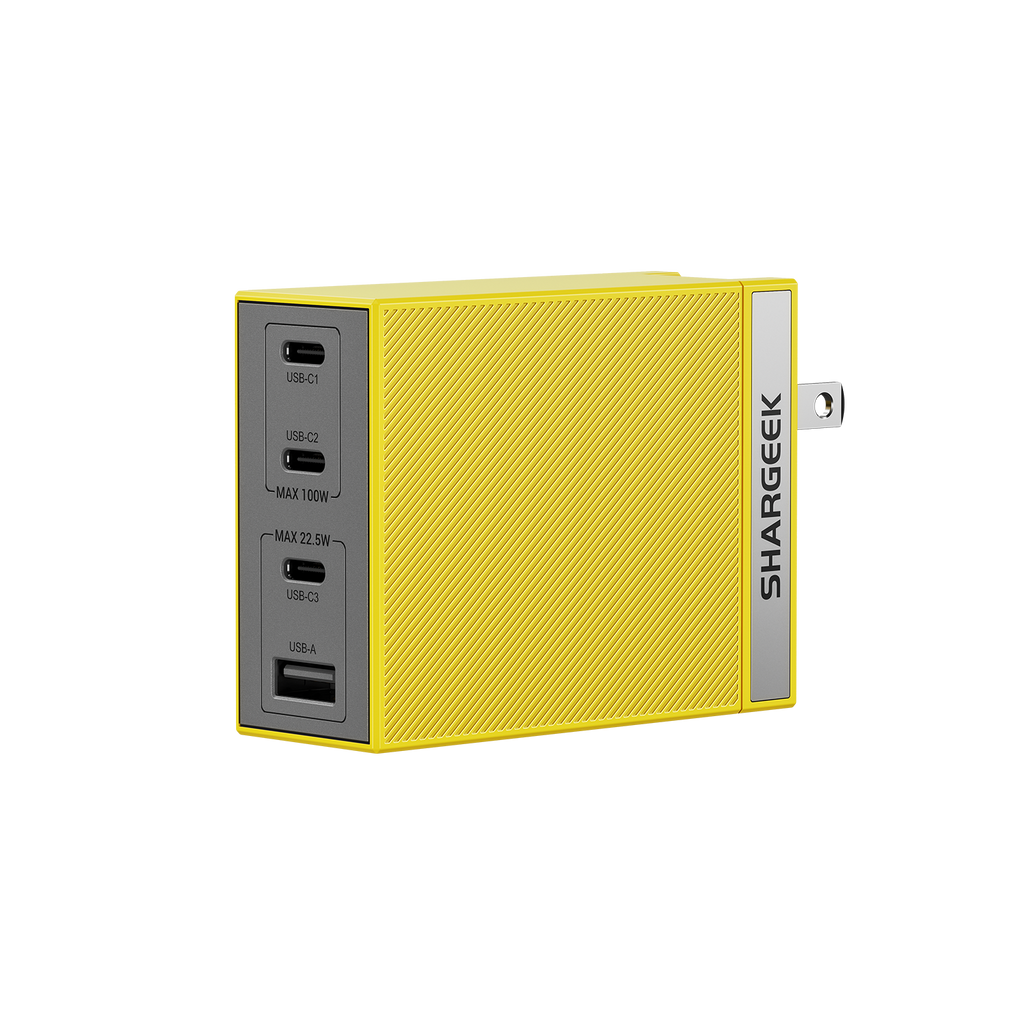 Shargeek 100W Pro GaN Charger 4 puertos USB-C USB-A Cargador de teléfono  rápido de salida múltiple