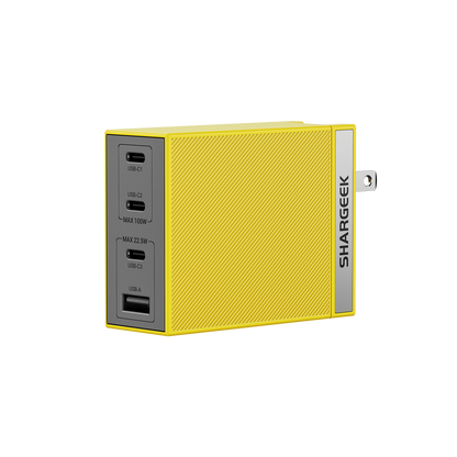 Shargeek 100W Pro GaN Charger 4-Port USB-C USB-A Multiple Output Fast Phone Charger 