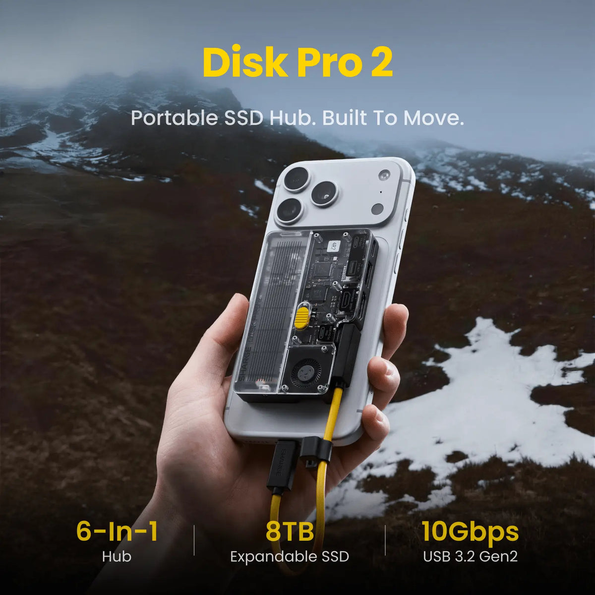 SHARGE Disk Pro 2 (6-in-1-Hub, austauschbare SSD, aktiver Lüfter)