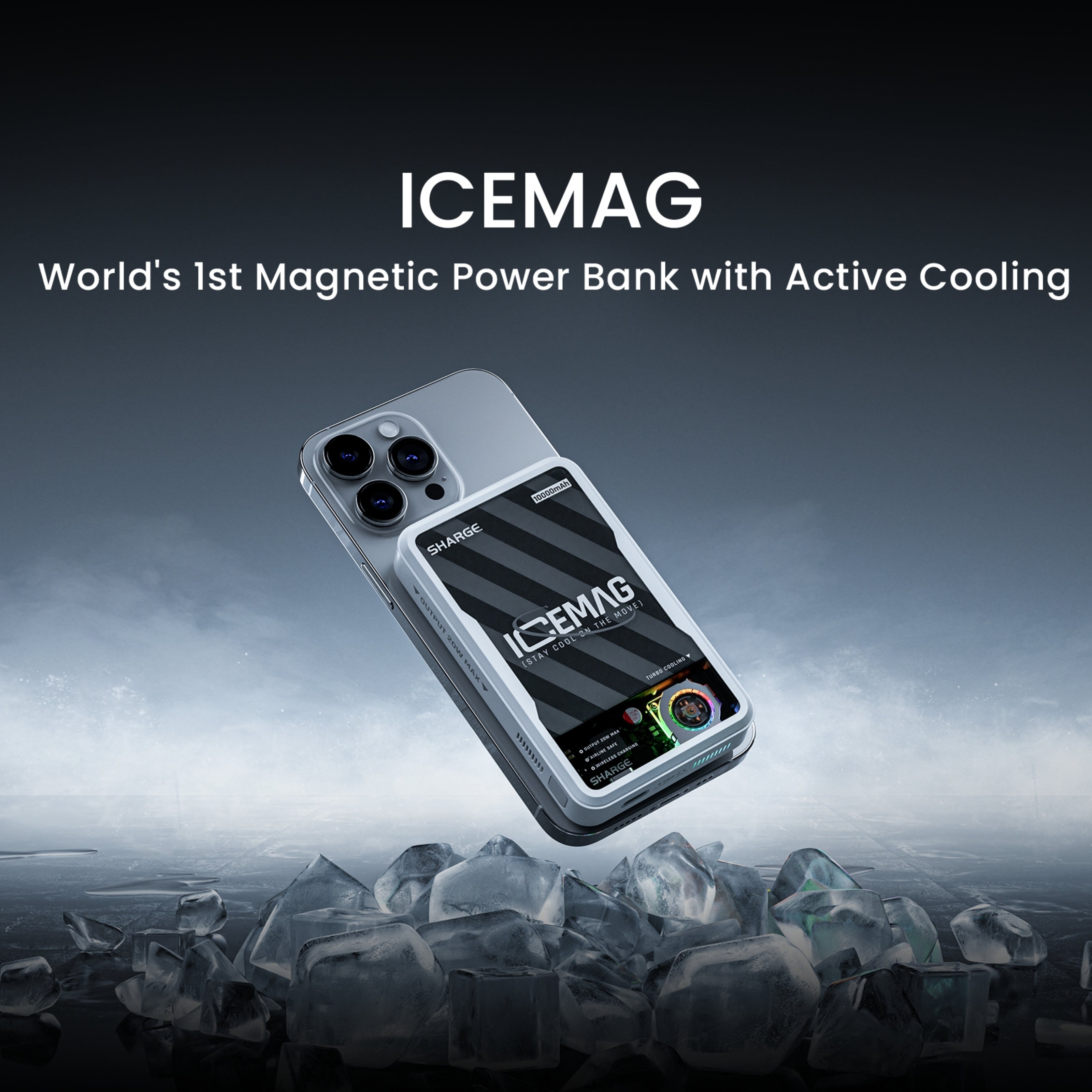 SHARGE ICEMAG Magnetic Battery Pack Active Cooling Wireless Power Bank