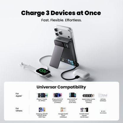 SHARGE ICEMAG 3 Power Bank(35W, 10K, Qi2.2 25W, Built-in Cable)