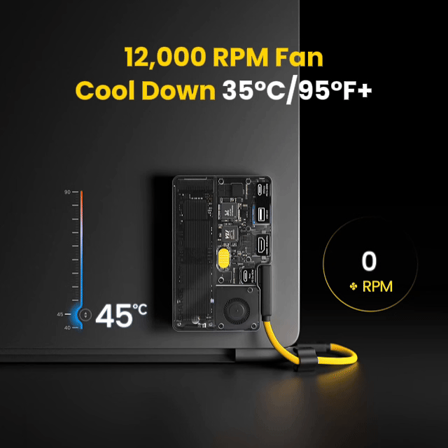 SHARGE Disk Pro 2 (6-in-1 Hub，Swappable SSD，Active Cooling Fan)