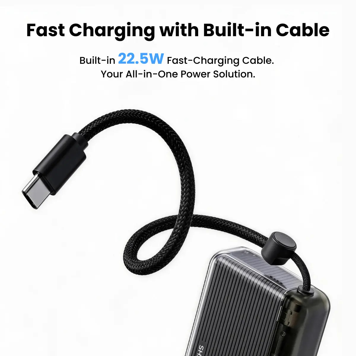 Banque d'alimentation Sharge Flow 2 (22,5 W, 10 K, câble intégré)
