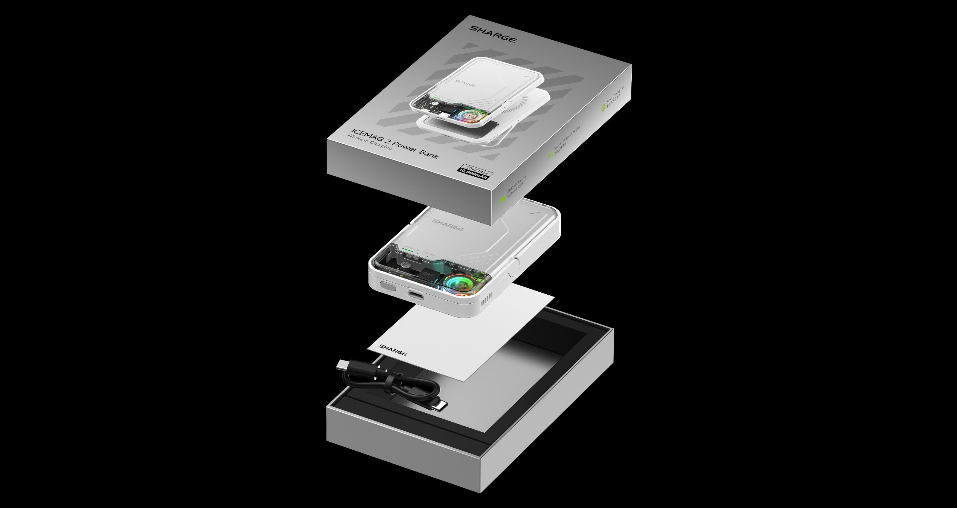 SHARGE ICEMAG 2 Qi2 Wirless Power Bank 10,000mAh power bank with