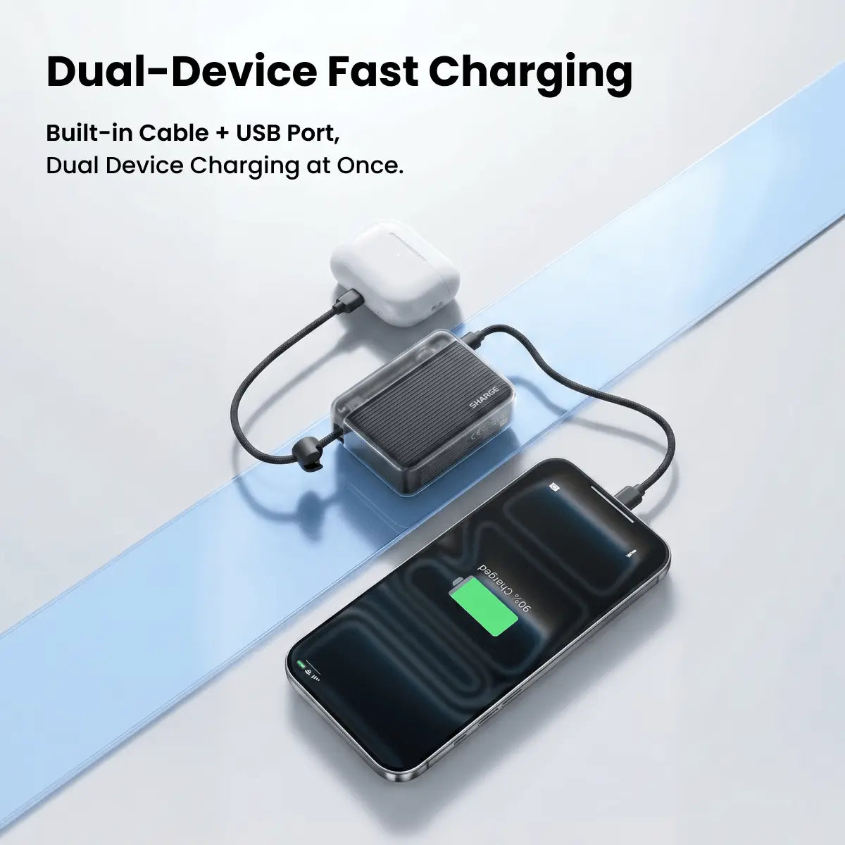 Banque d'alimentation Sharge Flow 2 (22,5 W, 10 K, câble intégré)