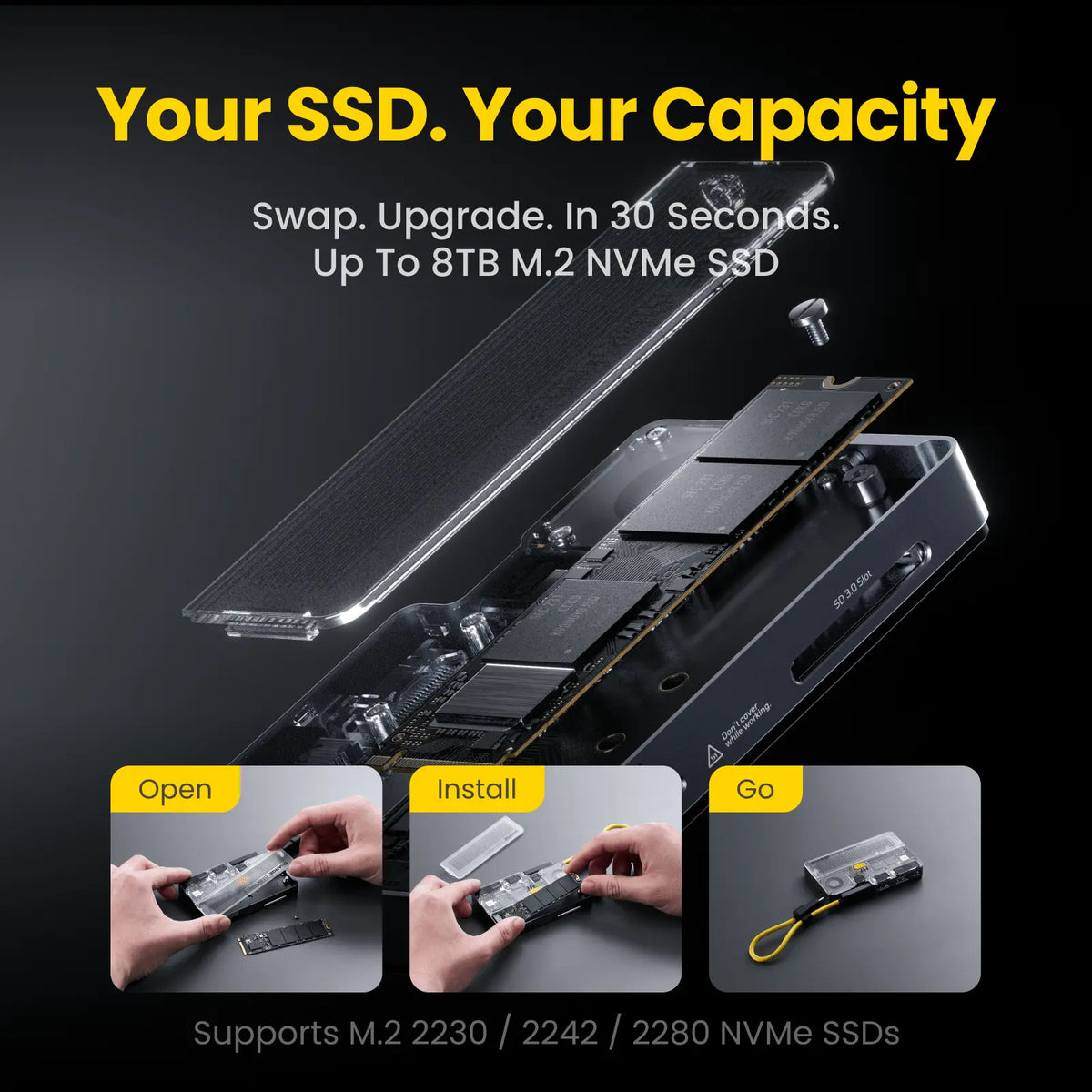 SHARGE Disk Pro 2 (6-in-1-Hub, austauschbare SSD, aktiver Lüfter)