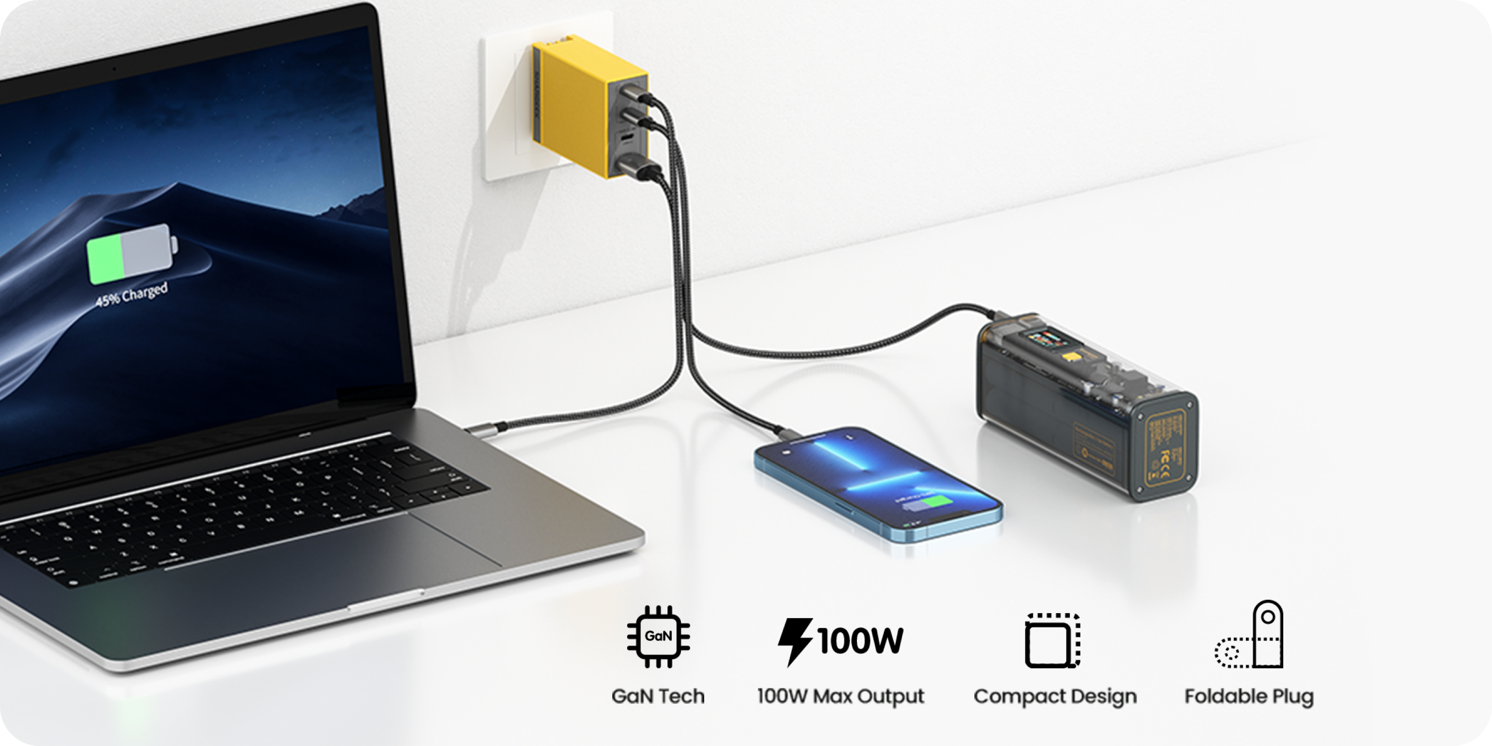 SHARGE 4-in-1 100W GaN Charger