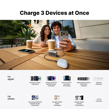 SHARGE Flow 3 Power Bank (45W, 10K, Built-in Cable)