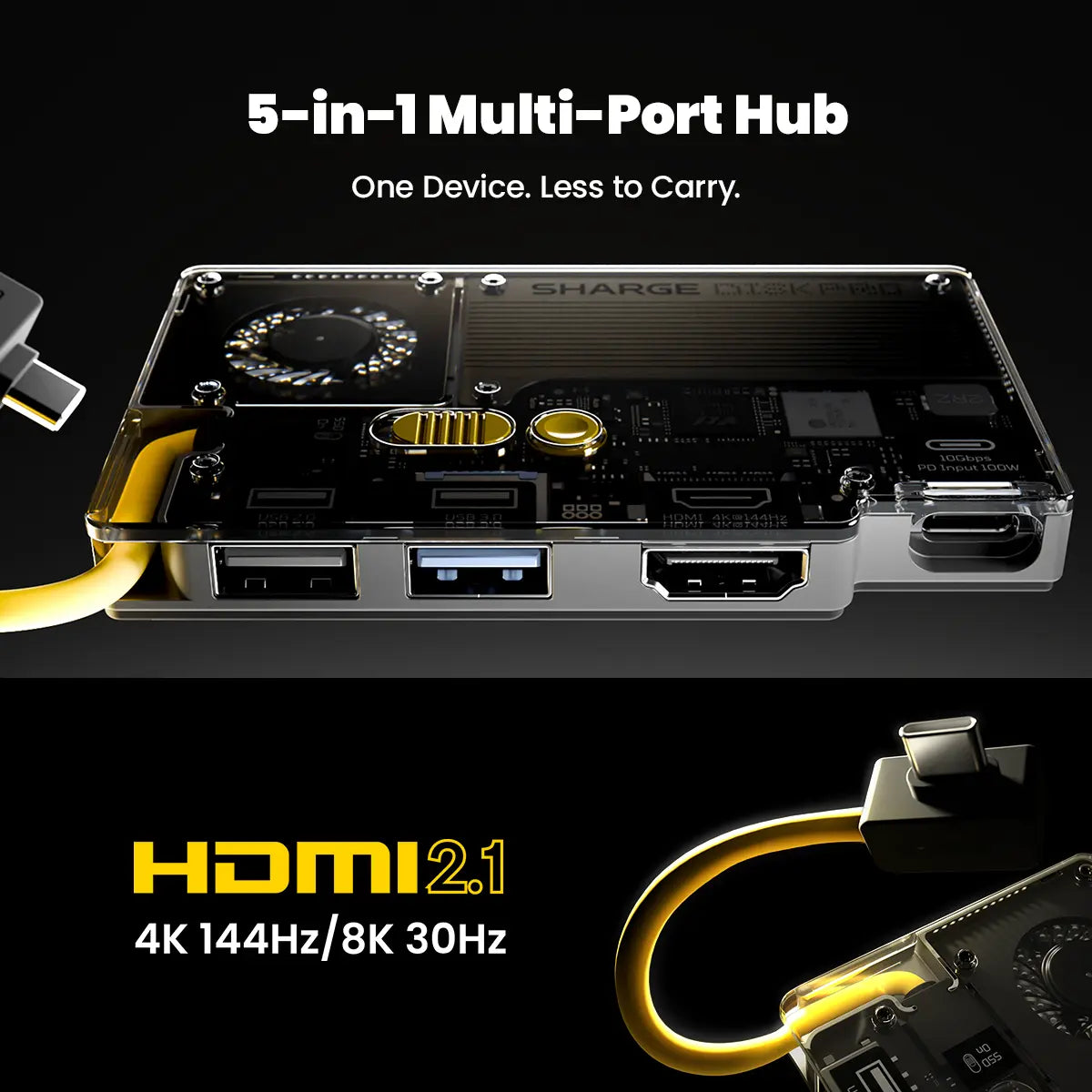 SHARGE Disk Pro( 5-in-1, 10Gbps, 4TB,Active Cooling)