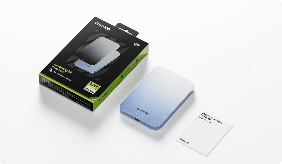 סוללת גיבוי מגנטית AeroMag 5k מבית Sharge