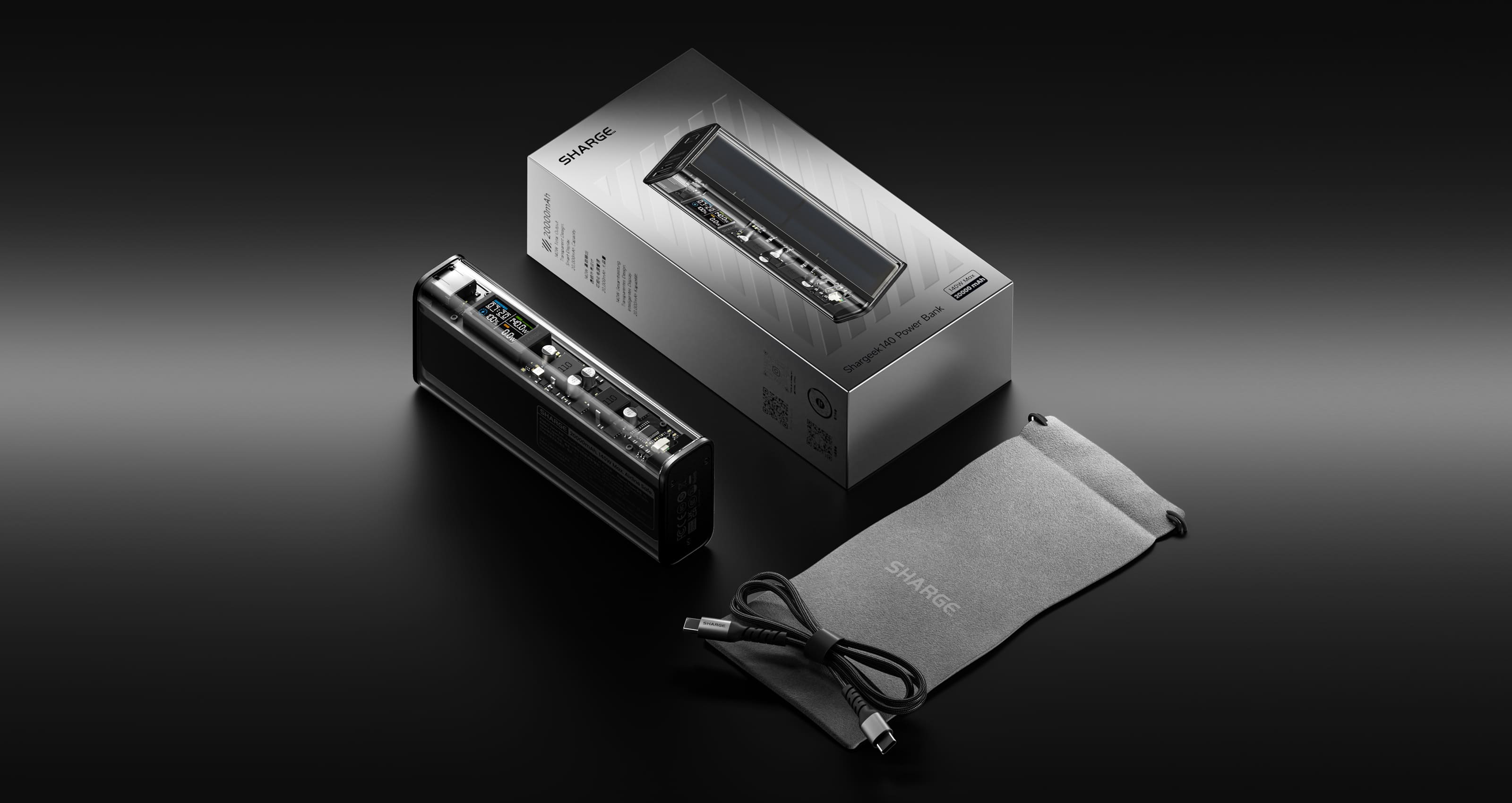 Shargeek 140 Power Bank 140w Output 20,000 mAH Portable Charger