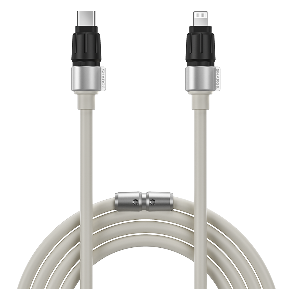 SHARGE Phantom USB-C to Lightning Cable MFi Certified Fast Charging for Your iPhone white
