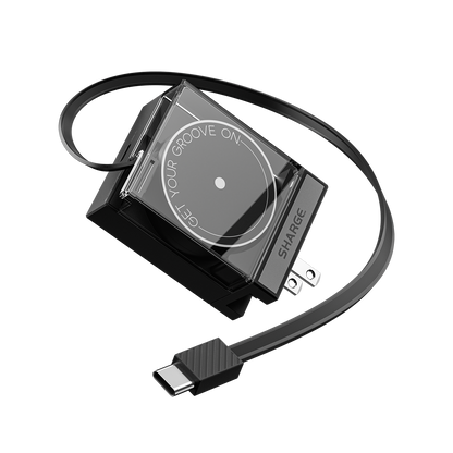 SHARGE Retractable 65W USB C Charger, GaN Power with USB C Cable,Multi-Device PD Fast Charging for MacBook Pro/Air, iPhone 16,Pixel Book, iPad Pro White