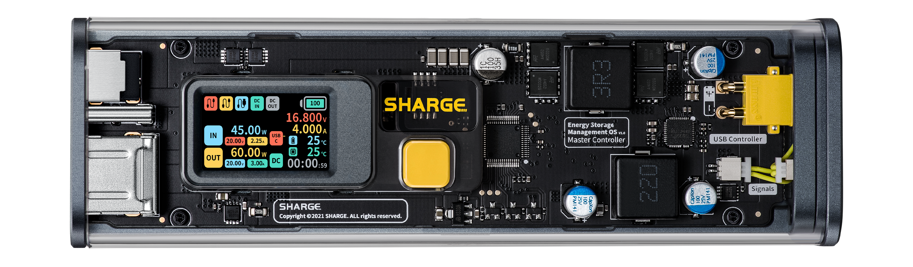 Shargeek Storm 2 Fast Power Bank Charger 100W Cargador portátil  transparente 25600MAH
