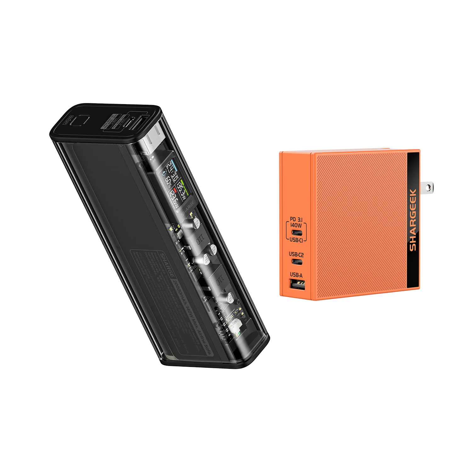 Shargeek 140+140W PD3.1 오렌지