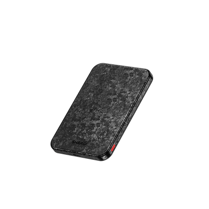 sharge CarbonMag Magsafe Power Bank Slim Magnetic Portable Charger 5000mAh, Lightweight Carbon Fiber 20W PD Fast Charging, Battery Pack for iPhone 16 Pro Max/15/14/13 Series Black