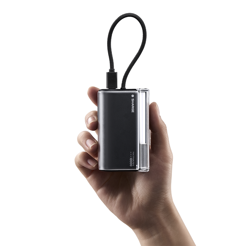 New Flow 3 45W, 10,000mAh,Built-in Cable ,Orbital Power Light,