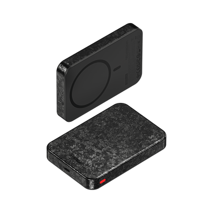 sharge CarbonMag Magsafe Portable Charger 10000mAh Qi2 Certified Magnetic Carbon Fiber Power Bank Lightweight PD20W Fast Charging Battery Pack for iPhone 16/15/14/13/12 Series Black